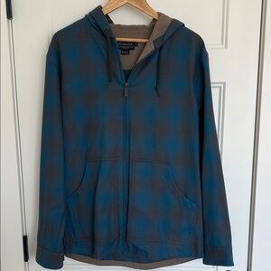 Pendleton Men's Teal and Brown Zip-Up Sweater
